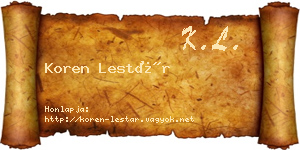 Koren Lestár névjegykártya